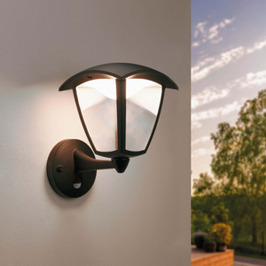 Applique Murale LED avec Capteur de Mouvement - Noir - 3000K - 7W - IP44