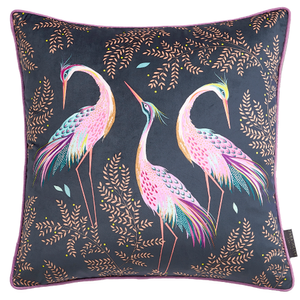 Dancing Cranes Midnight Cushion