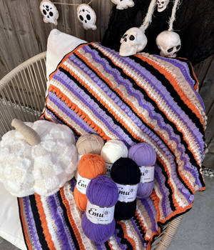 Knitted Halloween Celebration Blanket 