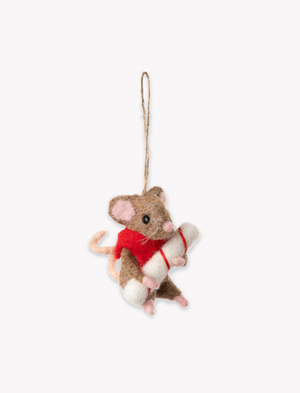 Candy Cane Mouse Red Brown