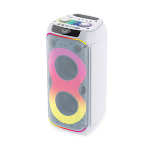 X Echo Lunar 110 57cm Tower Speaker 50W Bluetooth, RGB Lights & Wireless Microphone - White