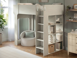 Flair Leo High Sleeper with Storage White Oak