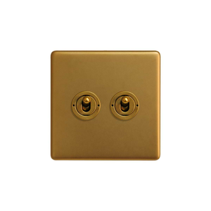 The Sloane Collection Antique Gold 2 Gang Intermediate Toggle Switch