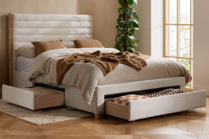 Arabella Grey Velvet Storage Bed
