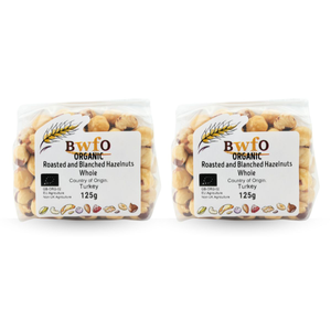 Organic Roasted and Blanched Hazelnuts Whole 250g