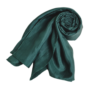 Emerald Green Mulberry Silk Scarf – Handmade Sheer Shawl In Pure Silk (one size)
