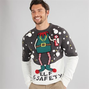 Kangaroo Poo Mens Elf Christmas Jumper Multi