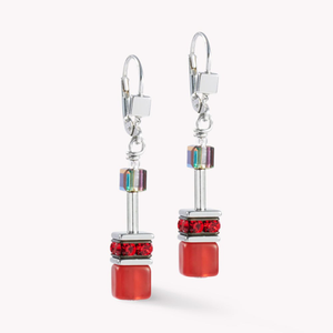 Iconic GEOCUBE Earrings Red Hematite