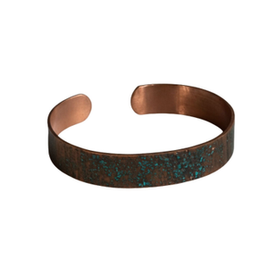Solid Copper Cuff Bracelet With Natural Verdigris Patina