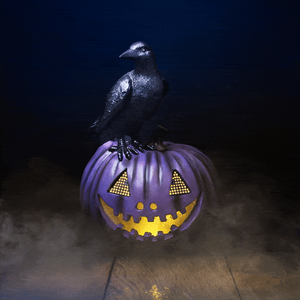 Halloween Animated Crow Pumpkin with Moving Eyes