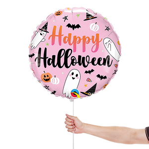 Halloween Black Cat & Hat Round Foil Helium Balloon 46cm / 18 in