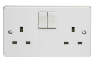 Crabtree 4306 Capital White Moulded 2 Gang Single Pole Switchsocket 13A