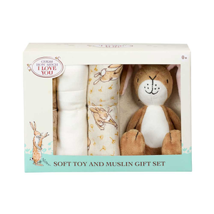 Guess How Much I Love You Soft Toy and Muslin Gift Set