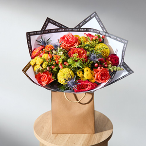 NEXT Orange Rose & Antirrhinum Bouquet Gift Bag