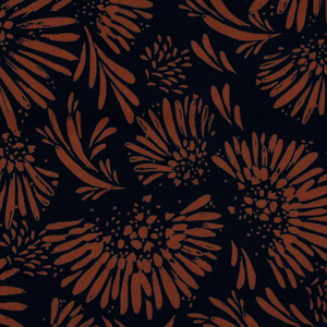 Tissu viscose - Audrey bleu foncé et marron