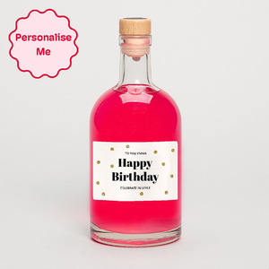 Personalised Happy Birthday Pink Gin 50cl