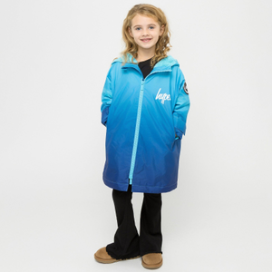 hype Kids Ombre Waterproof Changing Robe - 5 - 9 Yrs / Ocean Blue Fade