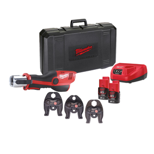 Milwaukee M12 ONEHPT-202C M-Set 12V Sub Compact Force Logic Hydraulic Press Tool with One Key and 2x 2.0Ah Batteries