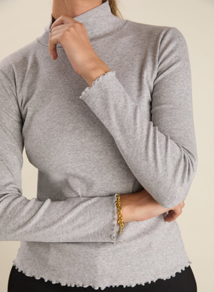 Paige Luxe Turtleneck Top - UK 08 | EU 36 | US 04 / Grey Marl