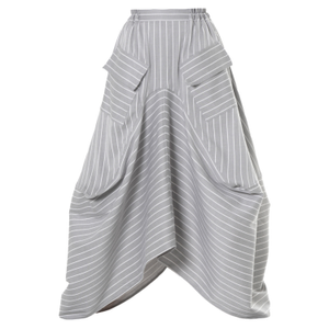 Asymmetric Striped Denim Skirt (M)