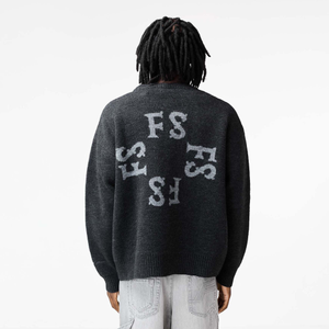 Monogram Knit Crewneck | Washed Black