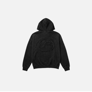 Oval Appliqué Hoodie | Washed Black
