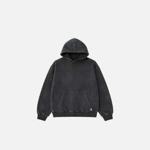 Loose Fit Cropped Hoodie | Black Wash