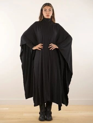 'Poncho à col montant "Hokaga", Noir'