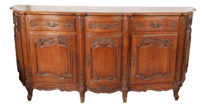 Large Louis XV-Style Carved Oak Buffet With Key