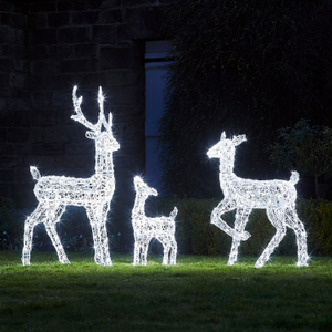 Solar Powered Swinsty Acrylic Light Up Reindeer Family