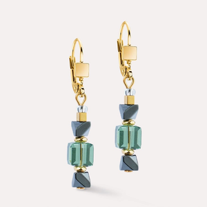 Elegance Gemstones Earrings Green & Hematite