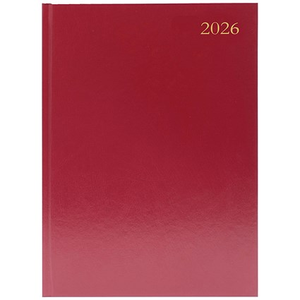 ValueX Desk Diary A5 Day To Page Appointment 2026 - OFFICEA51A Burgundy