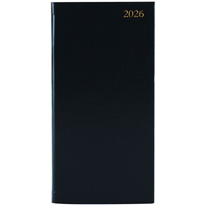 ValueX Slim Pocket Diary Week To View 2026 Black - BUSSLIM1 Black