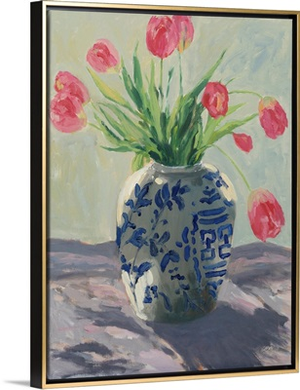 Tulips In Chinoiserie Vase