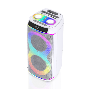 X Echo Lunar 210 64cm Tower Speaker 60W Bluetooth, RGB Lights & Wireless Mic - White