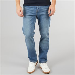 Crosshatch Mens Detendu Relaxed Fit Jeans Mid Wash