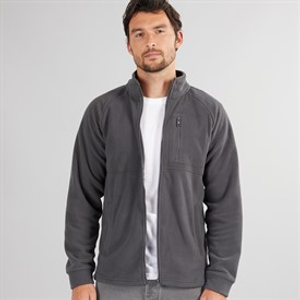 Kangaroo Poo Mens Full Zip Microfleece Jacket Dark Charcoal