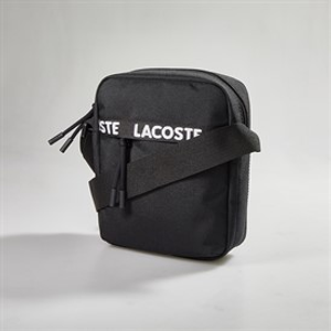 Lacoste Mens Vertical Bag Black Tape