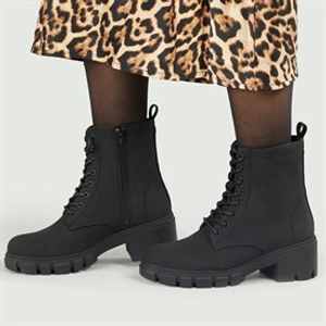 French Connection Womens Chunky Lace Boots Black