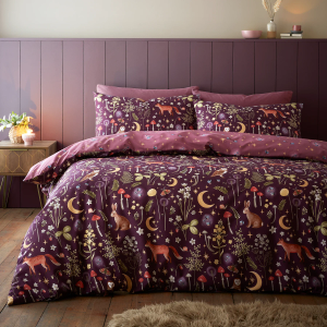Enchanted Twilight Duvet Cover Set - Plum Double 200x200cm