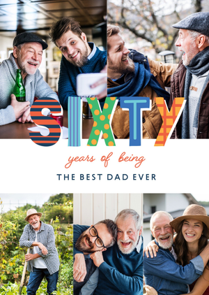 Sixty Years Of Being The Best Dad Ever Photo Upload Birthday Card