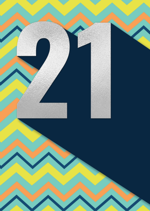 Striking Zigzag 21st Birthday Card