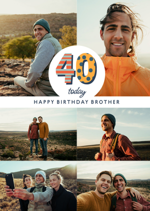 Happy Birthday Brother Photo Upload 40th Birthday Card