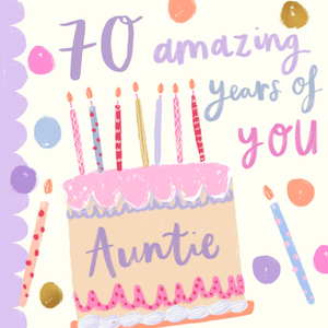 Moonpig 70 Amazing Years Of You Auntie Birthday Card
