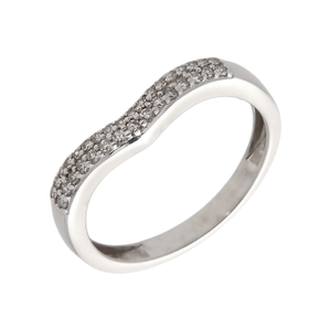 Pre-Owned 9ct White Gold 0.15ct Diamond Set Wishbone Ring