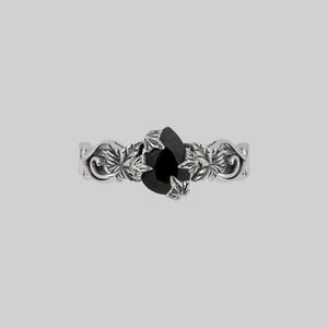FERONIA. Secret Garden Black Onyx Ring - Silver - Silver / XSmall