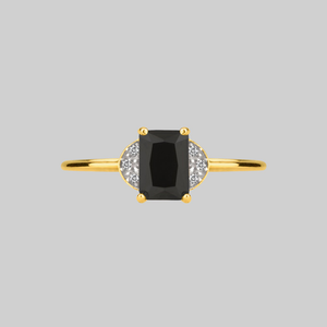 DECOR. Black Spinel Ornamental Ring - Gold - Gold / Medium