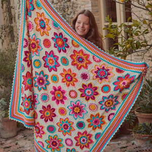 Kit Crochet - Katia Cal flowers forever Unico - Couverture de fleurs
