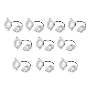 Knightsbridge CYRFS10 CYFR CyroLED Fixed - Fire Rated IP65 Downlight with 2 x Wattage and 4 x CCT - Pack of 10