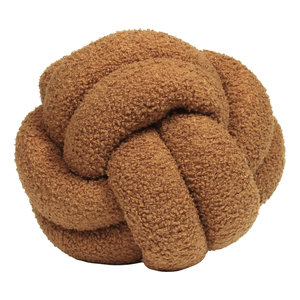 Furn. Boucle Knot Fleece 30cm x 30cm Filled Cushion Ginger